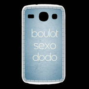 Coque Samsung Galaxy Core Boulot Sexo Dodo Bleu ZG