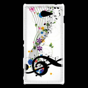 Coque Sony Xperia M2 Farandole de notes de musique 1