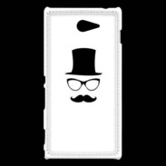 Coque Sony Xperia M2 chapeau moustache