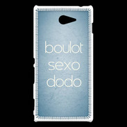 Coque Sony Xperia M2 Boulot Sexo Dodo Bleu ZG