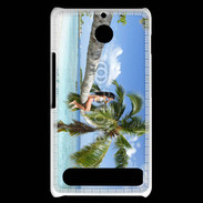 Coque Sony Xperia E1 Palmier et charme sur la plage