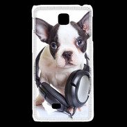 Coque LG F5 Bulldog français avec casque de musique