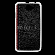 Coque HTC Desire 516 Effet cuir noir et rouge