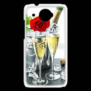 Coque HTC Desire 601 Champagne et rose rouge