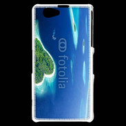 Coque Sony Xperia Z1 Compact île en former de cœur au milieu de la mer