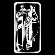 Coque HTC Desire 310 Illustration voiture de sport en noir et blanc