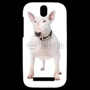 Coque HTC One SV Bull Terrier blanc 600