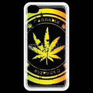 Coque iPhone 4 / iPhone 4S Grunge stamp with marijuana leaf