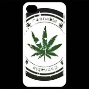 Coque iPhone 4 / iPhone 4S Grunge stamp with marijuana leaf
