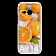 Coque HTC One Mini 2 Belles oranges sur fond en bois