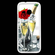 Coque HTC One Mini 2 Champagne et rose rouge