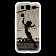 Coque Samsung Galaxy S3 Beach Volley en noir et blanc 115