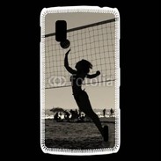 Coque LG Nexus 4 Beach Volley en noir et blanc 115