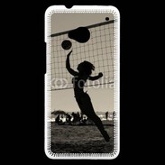 Coque HTC One Beach Volley en noir et blanc 115