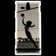 Coque Sony Xperia U Beach Volley en noir et blanc 115