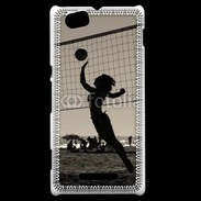 Coque Sony Xperia M Beach Volley en noir et blanc 115