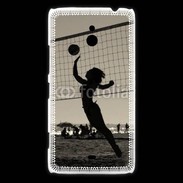 Coque Nokia Lumia 1320 Beach Volley en noir et blanc 115