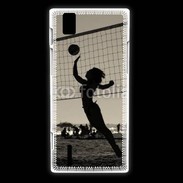 Coque Huawei Ascend P2 Beach Volley en noir et blanc 115