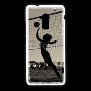Coque HTC One Max Beach Volley en noir et blanc 115