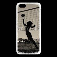 Coque iPhone 5C Beach Volley en noir et blanc 115