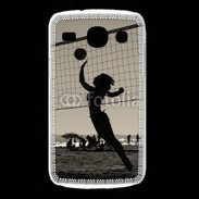 Coque Samsung Galaxy Core Beach Volley en noir et blanc 115