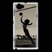 Coque Sony Xperia L Beach Volley en noir et blanc 115