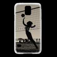 Coque Samsung Galaxy S5 Beach Volley en noir et blanc 115