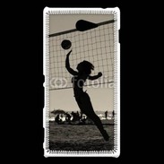 Coque Sony Xperia M2 Beach Volley en noir et blanc 115