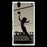 Coque Sony Xperia T2 Ultra Beach Volley en noir et blanc 115
