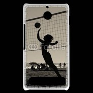 Coque Sony Xperia E1 Beach Volley en noir et blanc 115