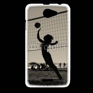 Coque HTC Desire 516 Beach Volley en noir et blanc 115