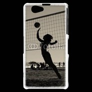 Coque Sony Xperia Z1 Compact Beach Volley en noir et blanc 115