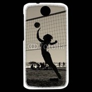 Coque HTC Desire 310 Beach Volley en noir et blanc 115