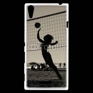 Coque Sony Xperia T3 Beach Volley en noir et blanc 115