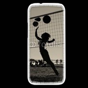 Coque HTC One Mini 2 Beach Volley en noir et blanc 115