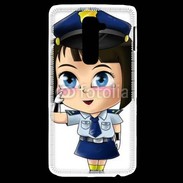 Coque LG G2 Cute cartoon illustration of a policewoman