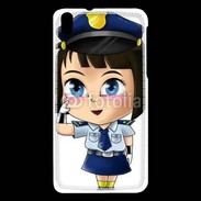 Coque HTC Desire 816 Cute cartoon illustration of a policewoman