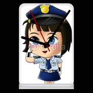 Pendule de bureau Cute cartoon illustration of a policewoman