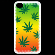 Coque iPhone 4 / iPhone 4S Fond Rasta Cannabis