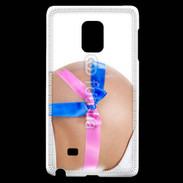Coque Samsung Galaxy Note Edge Femme enceinte avec ruban bleu et rose