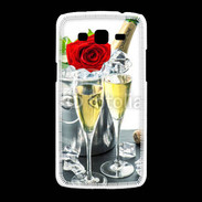 Coque Samsung Galaxy Grand2 Champagne et rose rouge