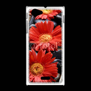 Coque Sony Xpéria J Fleurs Zen rouge 10