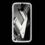 Coque HTC One M8 Guitare en noir et blanc