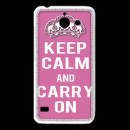 Coque Huawei Y550 Keep Calm Carry on Rose