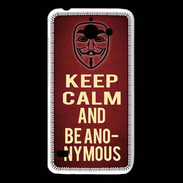 Coque Huawei Y550 Keep Calm and Be Anonymous Rouge