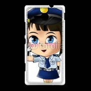 Coque Sony Xpéria SP Cute cartoon illustration of a policewoman