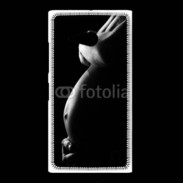 Coque Nokia Lumia 735 Femme enceinte en noir et blanc