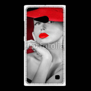 Coque Nokia Lumia 735 Femme élégante en noire et rouge 15