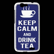 Coque Huawei Ascend G7 Keep Calm Drink Tea Bleu