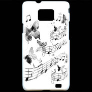 Coque Samsung Galaxy S2 Dessin de note de musique en noir et blanc 75